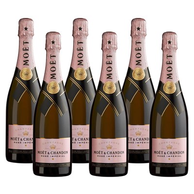 Crate of 6 Moet & Chandon Rose Champagne 75cl